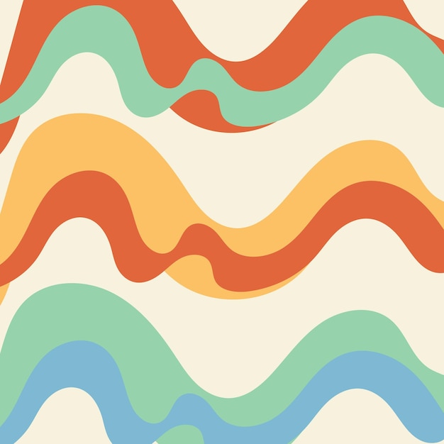 Fondo de diseño abstracto con líneas de ondas líquidas Vector de ilustración vintage retro de moda