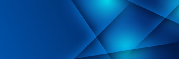 Fondo de diseño de banner ancho azul de negocios corporativos Diseño de banner 3d moderno abstracto con fondo geométrico de tecnología azul oscuro Ilustración vectorial