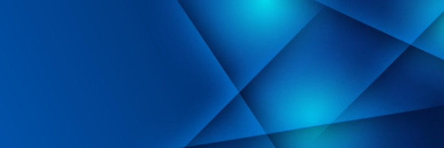 Fondo de diseño de banner ancho azul de negocios corporativos diseño de banner 3d moderno abstracto con fondo geométrico de tecnología azul oscuro ilustración vectorial