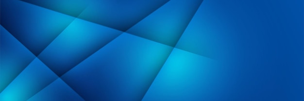 Fondo de diseño de banner ancho azul de negocios corporativos Diseño de banner 3d moderno abstracto con fondo geométrico de tecnología azul oscuro Ilustración vectorial