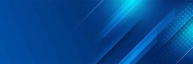 Fondo de diseño de banner ancho azul de negocios corporativos diseño de banner 3d moderno abstracto con fondo geométrico de tecnología azul oscuro ilustración vectorial