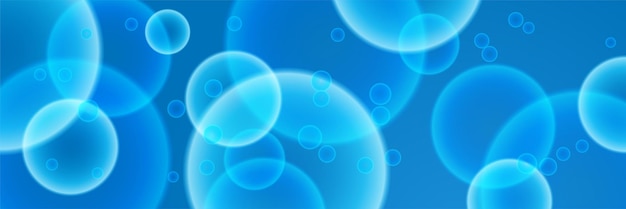 Fondo de diseño de banner ancho geométrico abstracto azul esfera