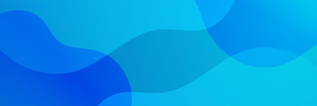 Fondo de diseño de banner ancho geométrico abstracto azul de onda transparente