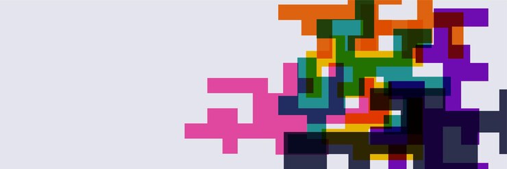 Vector fondo de diseño de banner ancho de memphis colorido abstracto fondo de banner geométrico abstracto moderno