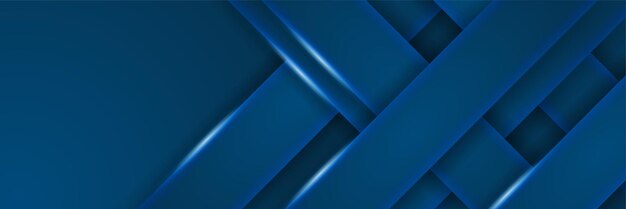 Fondo de diseño de banner ancho de rayas abstractas azul oscuro de trenza