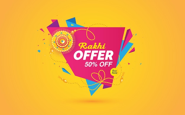 Fondo de diseño de banner de oferta de Raksha Bandhan