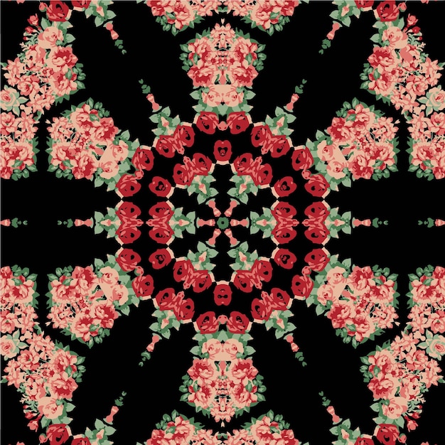 Vector fondo de diseño de caleidoscopio mandala flor hermosa