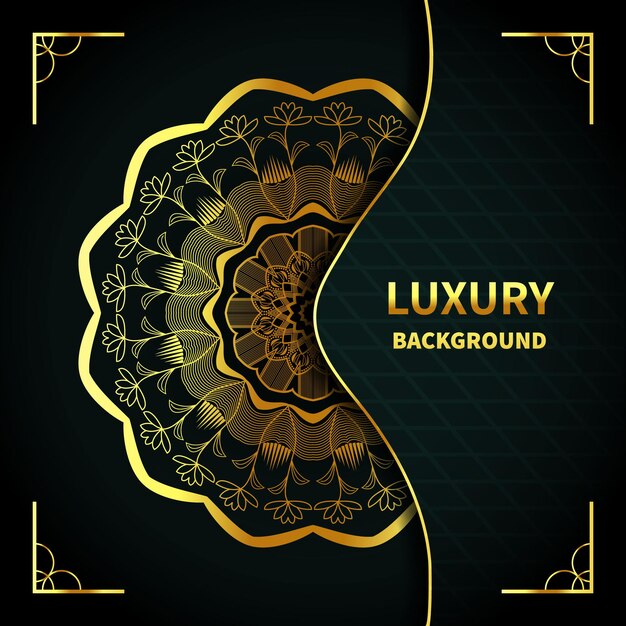Fondo de diseño de color dorado de mandala ornamental de lujo
