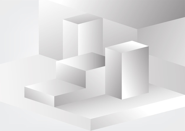 Fondo de diseño corporativo geométrico de tecnología gris y blanco abstracto