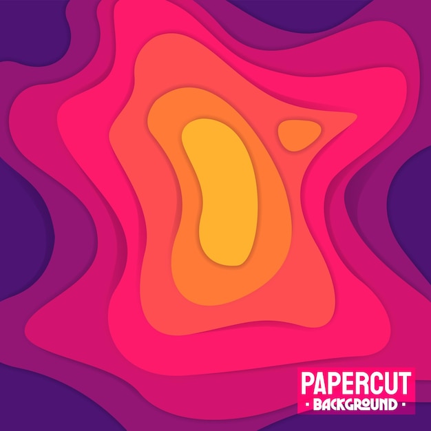 Fondo de diseño de corte de papel abstracto con capa superpuesta Fondo de corte de papel 3D Vector