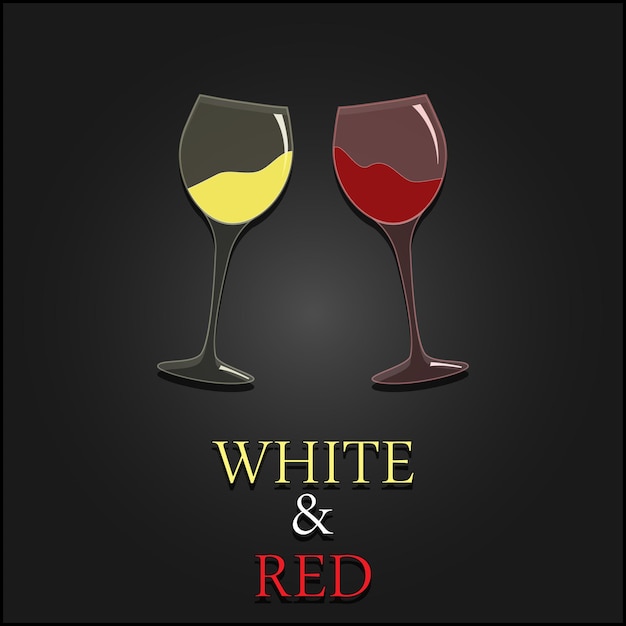 Fondo de diseño de dos copas de menú de vinos. ilustración vectorial
