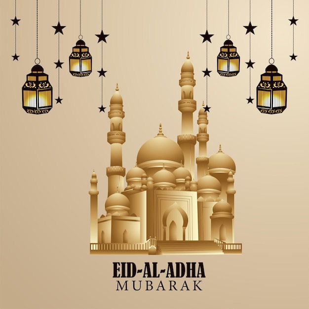 El fondo del diseño de Eid al adha mubarak