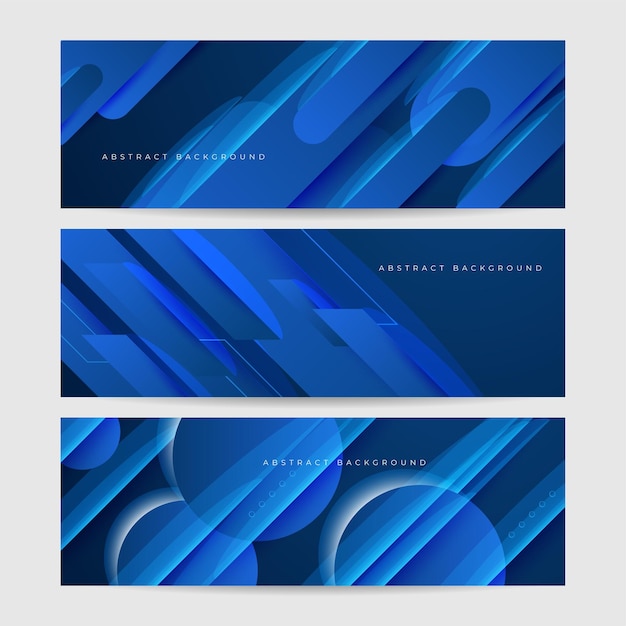 Vector fondo de diseño de estandarte geométrico azul abstracto