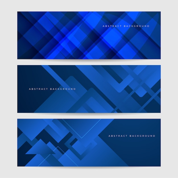 Fondo de diseño de estandarte geométrico azul abstracto