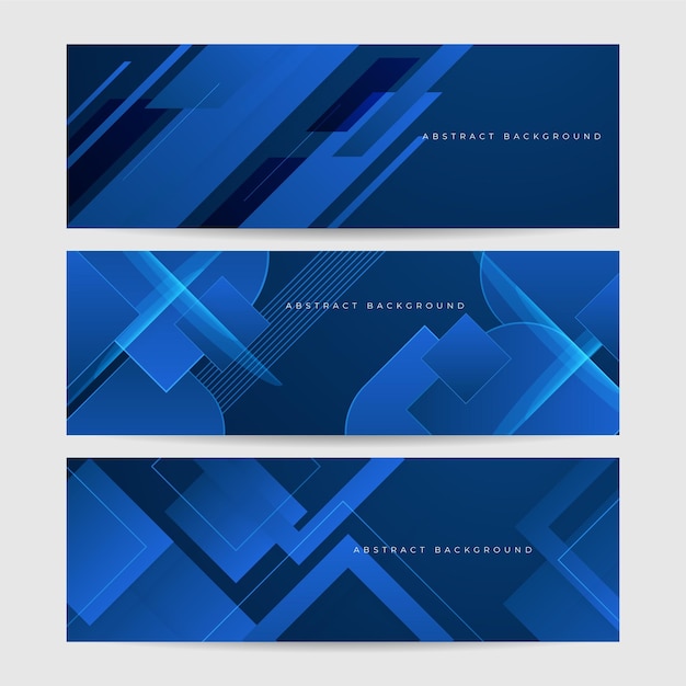 Fondo de diseño de estandarte geométrico azul abstracto