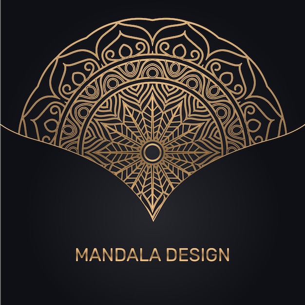 Fondo de diseño floral y mandala de lujo