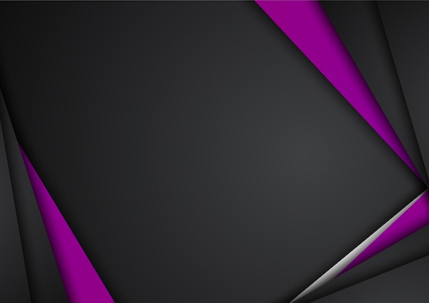 Fondo de diseño de folleto gráfico vectorial abstracto púrpura y negro. Tendencias 2018
