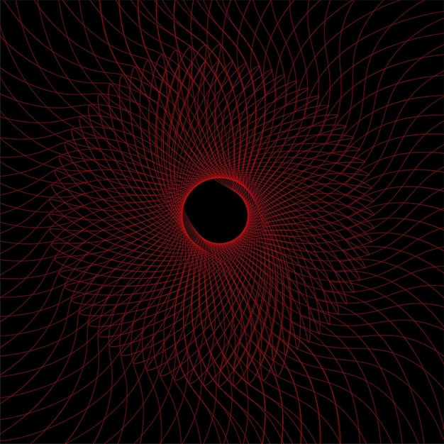 Fondo de diseño de forma 3d negro rojo espiral