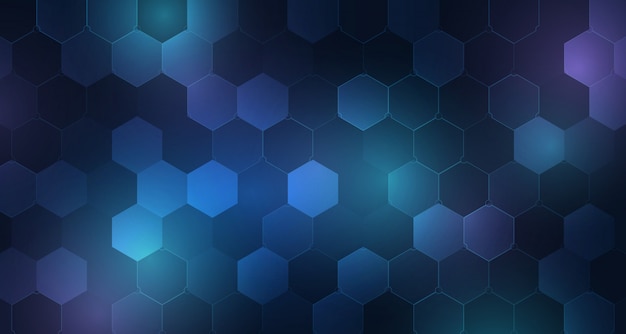 Fondo de diseño futurista hexágono azul abstracto.