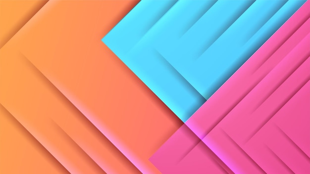 Fondo de diseño geométrico abstracto colorido naranja rosa azul de forma dinámica