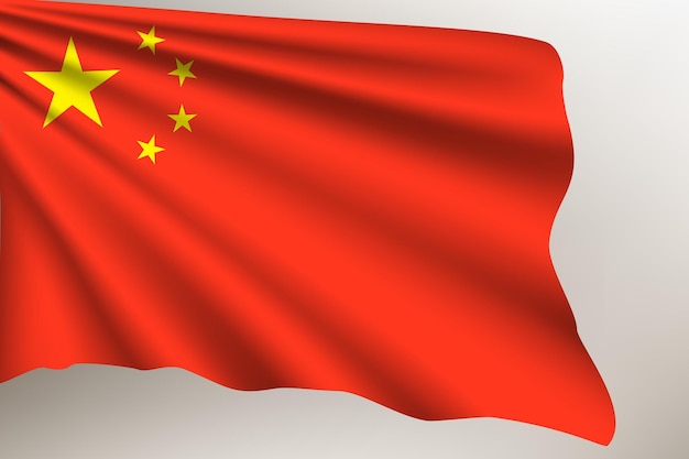 Vector fondo de diseño gráfico vectorial de bandera china ondeante