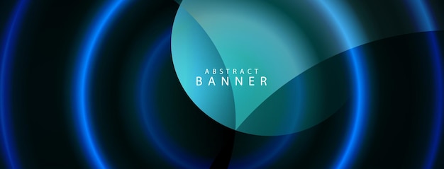 Fondo de diseño de ilustración circular azul geométrico abstracto