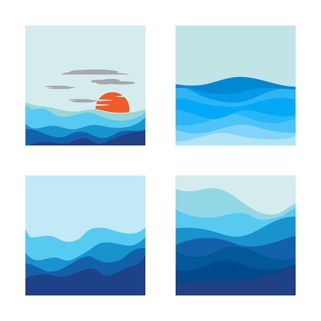 Fondo de diseño de ilustración de vector de onda de agua abstracta