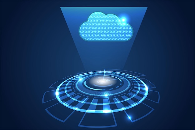 Fondo de diseño de innovación de concepto de servicios de datos de internet de tecnología de nube de vector abstracto