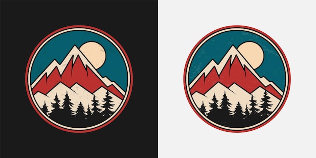 Fondo de diseño de inspiración de montaña y aventura vintage