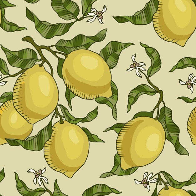 Vector fondo con diseño de limones