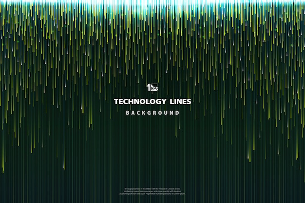 Fondo de diseño de líneas verdes de tecnología abstracta