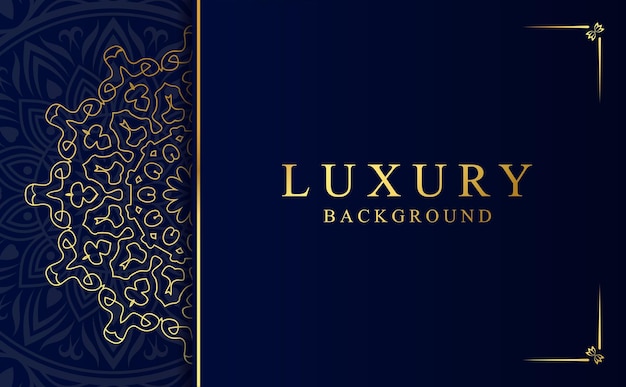 Fondo de diseño de mandala árabe de lujo en color dorado