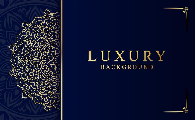 Fondo de diseño de mandala árabe de lujo en color dorado