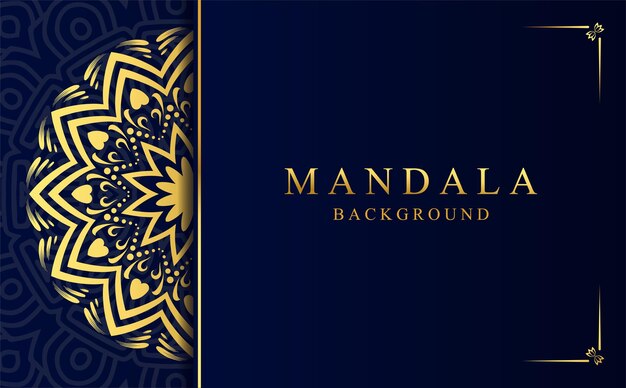 Fondo de diseño de mandala árabe de lujo en color dorado
