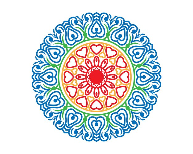 Fondo de diseño de mandala de color vectorial libre