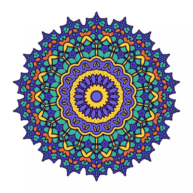 Fondo de diseño mandala coloreado