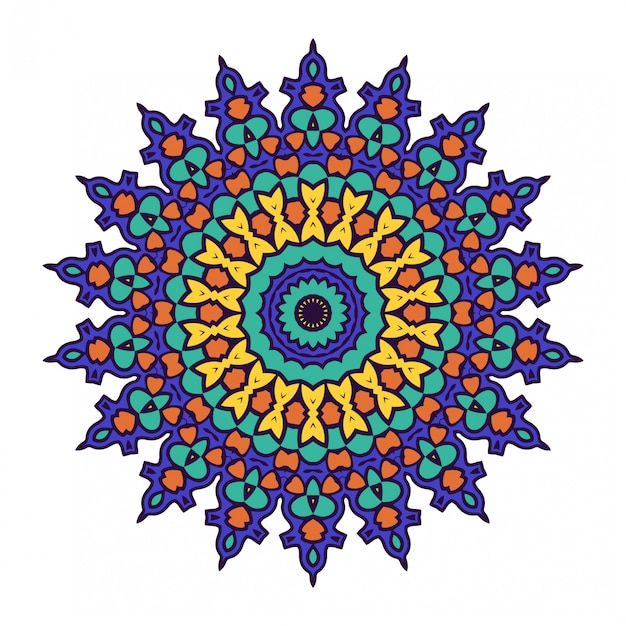 Vector fondo de diseño mandala coloreado