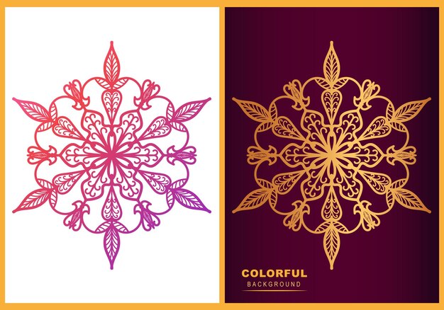 Fondo de diseño de mandala colorido elegante de belleza de vector libre