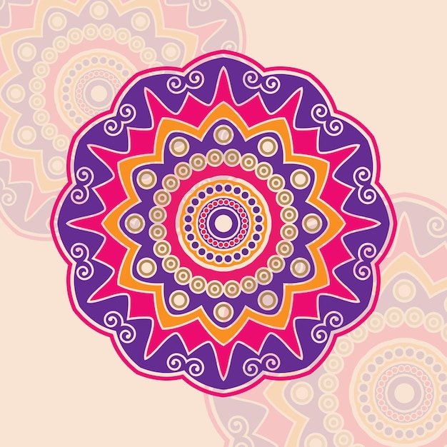 Fondo de diseño de mandala colorido islámico