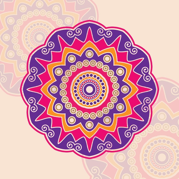 Vector fondo de diseño de mandala colorido islámico