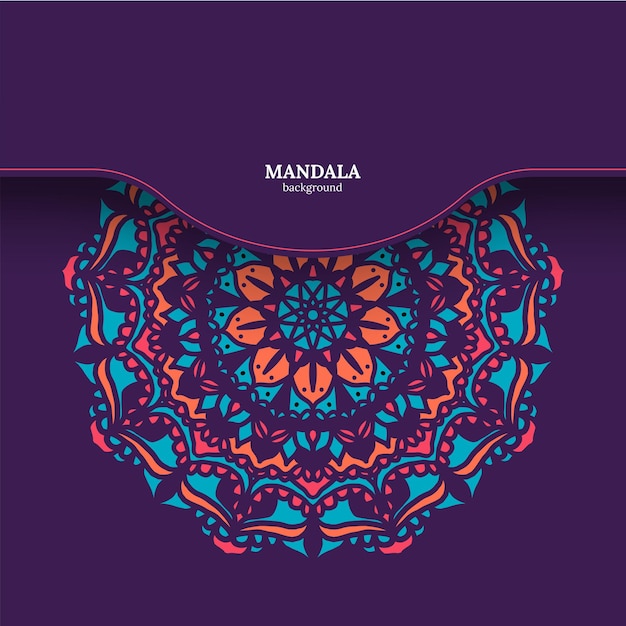 Fondo de diseño de mandala colorido ornamental de lujo