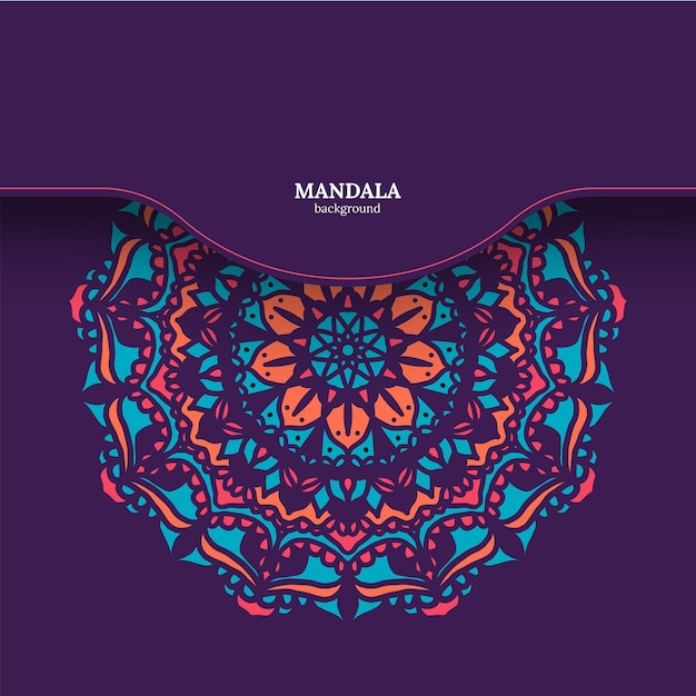 Fondo de diseño de mandala colorido ornamental de lujo