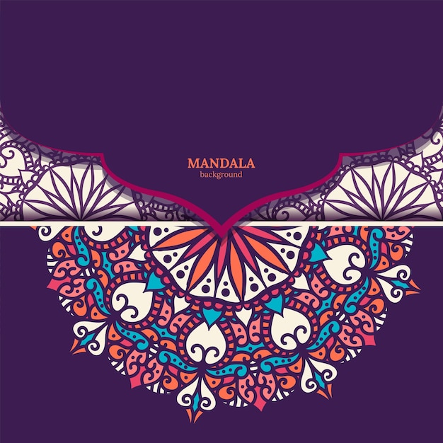 Fondo de diseño de mandala colorido ornamental de lujo