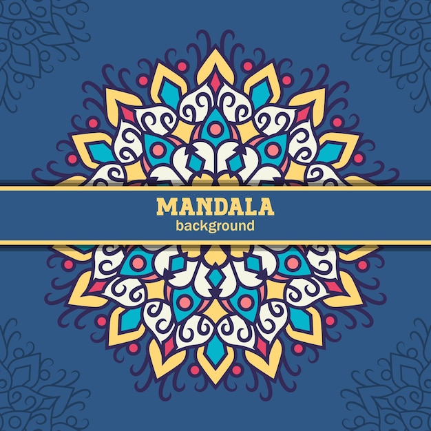 Vector fondo de diseño de mandala colorido ornamental de lujo