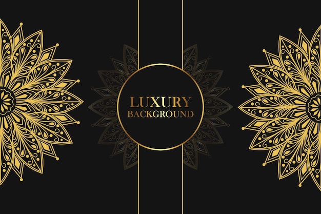 Fondo con diseño de mandala dorado
