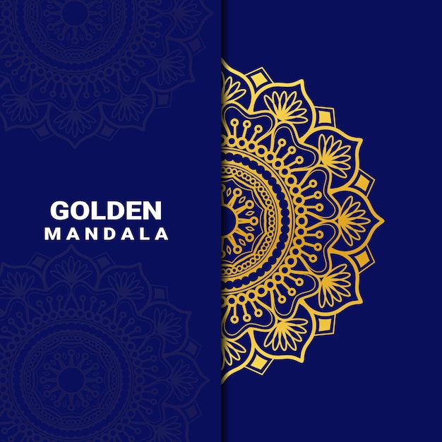 Fondo con diseño de mandala dorado