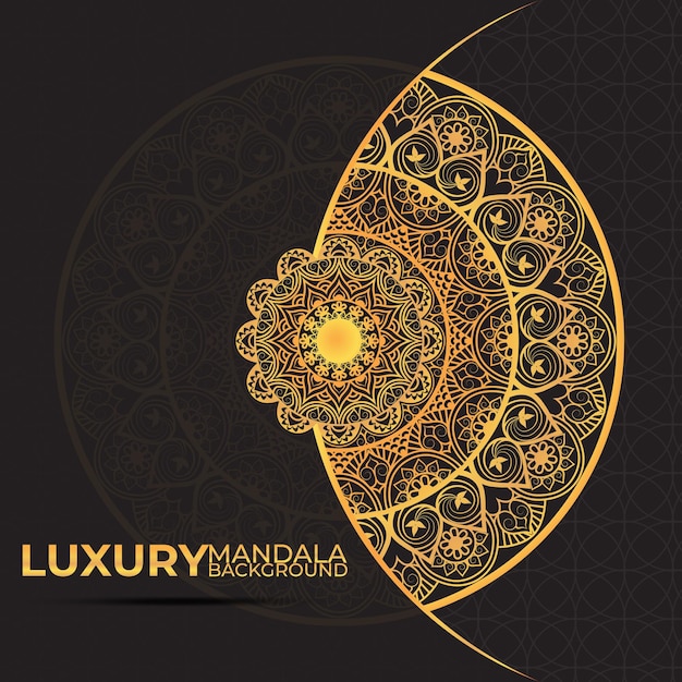 Fondo con diseño de mandala dorado