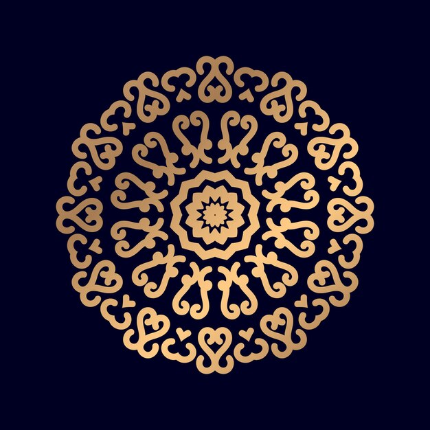 Vector fondo de diseño de mandala étnico de color dorado