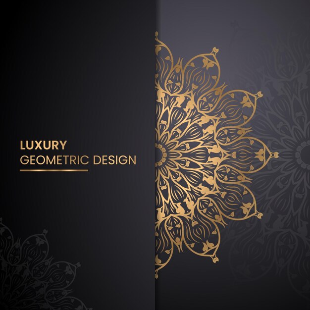 Fondo de diseño de mandala de lujo en color dorado.