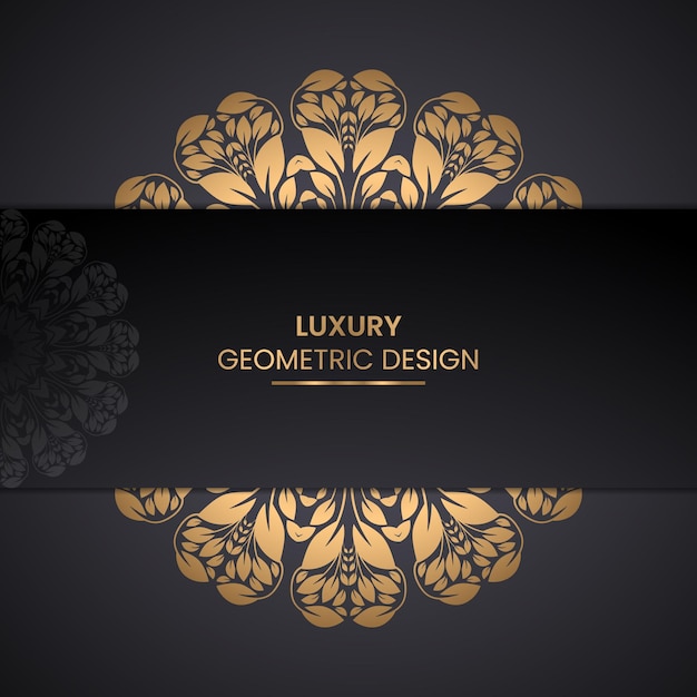 Fondo de diseño de mandala de lujo en color dorado